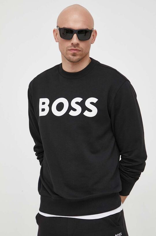 

Хлопковая толстовка Boss Orange, черный
