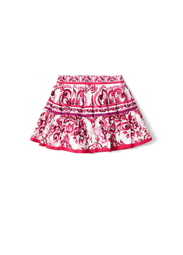 

Бело-розовая юбка для девочек с рисунком Dolce&Gabbana