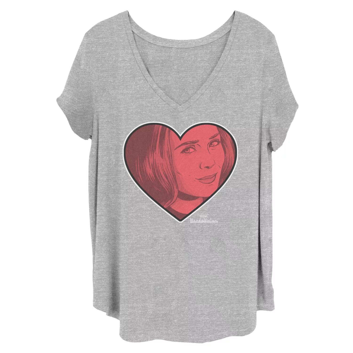 

Футболка больших размеров для юниоров Marvel Valentine's WandaVision Wanda Heart Licensed Character