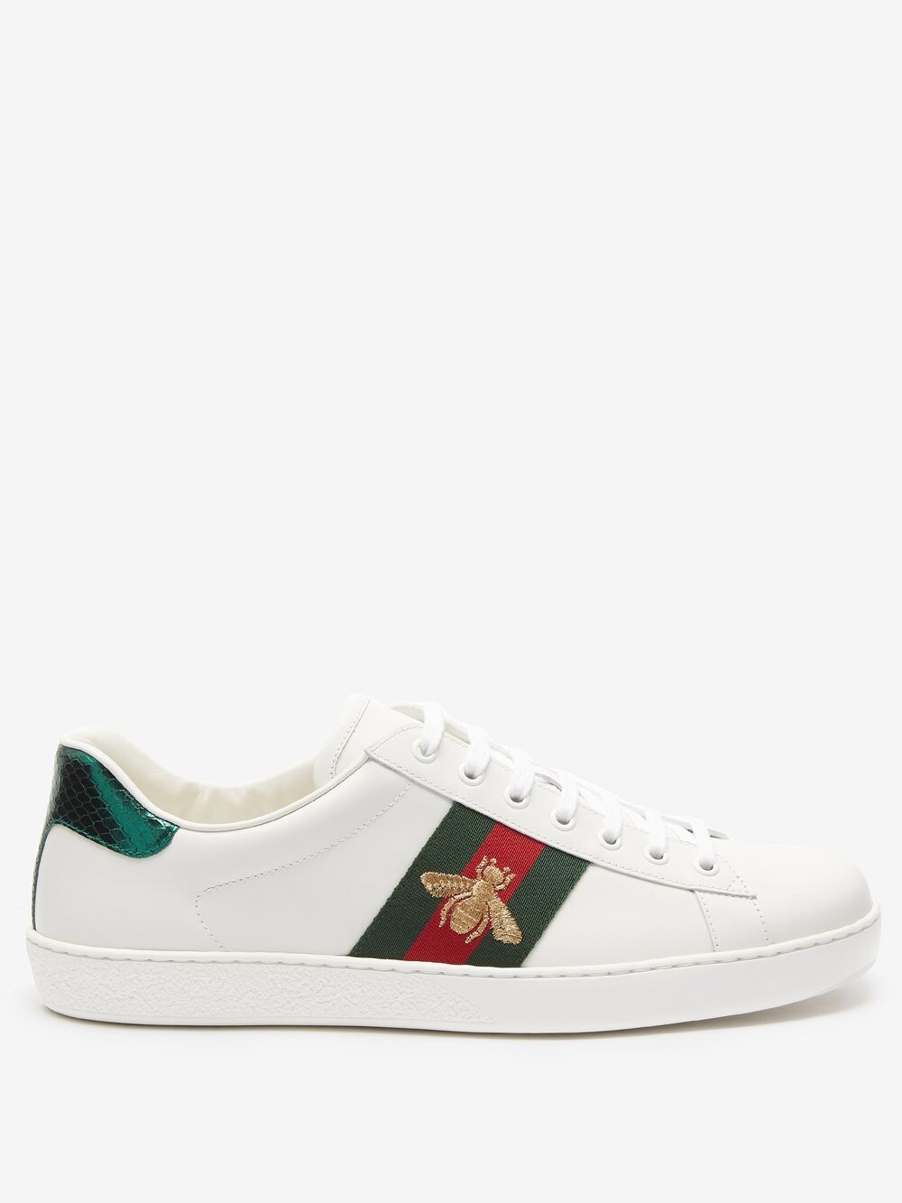 

Кожаные кроссовки ace с вышивкой пчел Gucci, белый