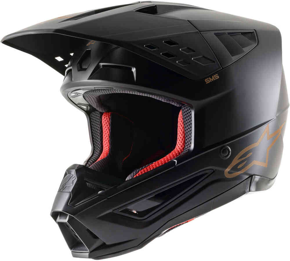 

S-M5 Твердый шлем для мотокросса Alpinestars, черно-коричневый
