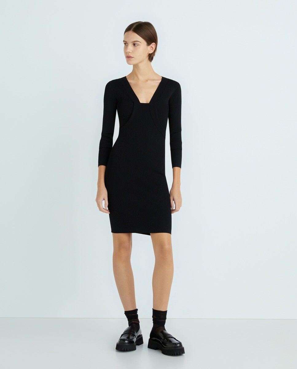

Облегающее платье миди в рубчик Marciano by Guess, черный