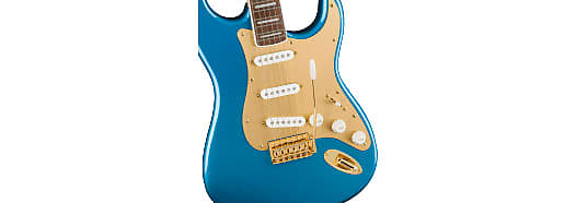 sir mario testino 40th anniversary edition Электрогитара Squier 40th Anniversary Stratocaster, Gold Edition, Laurel Fingerboard, Gold Anodized Pickguard, Lake Placid Blue