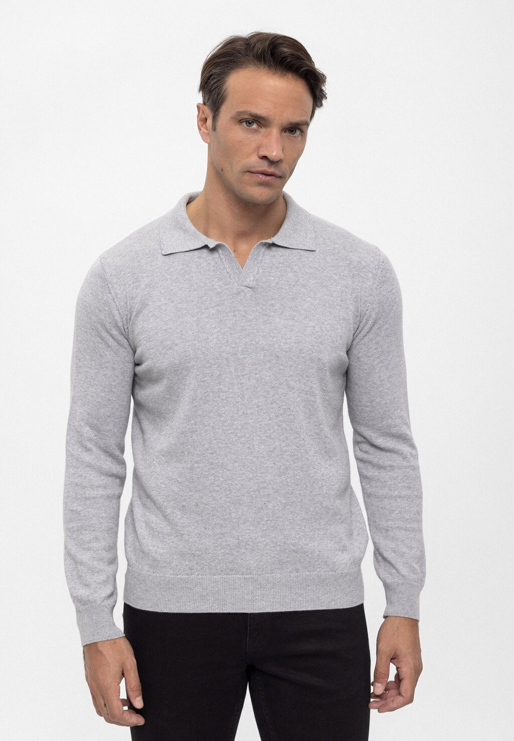 

Футболка с длинными рукавами Buttonless Open Collar Felix Hardy, цвет grey