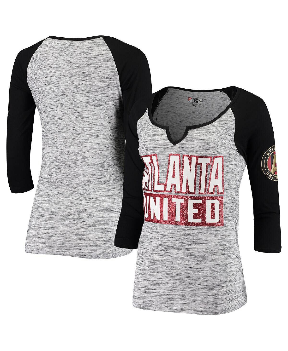

Женская черная футболка реглан с рукавами 3/4 Atlanta United FC Space Dye New Era, черный