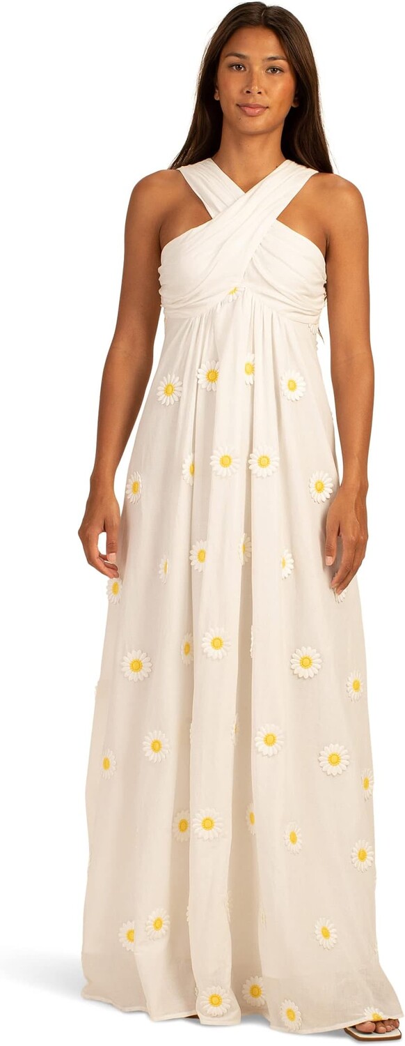 

Детское платье с цветочным узором Trina Turk, цвет White/Daisy