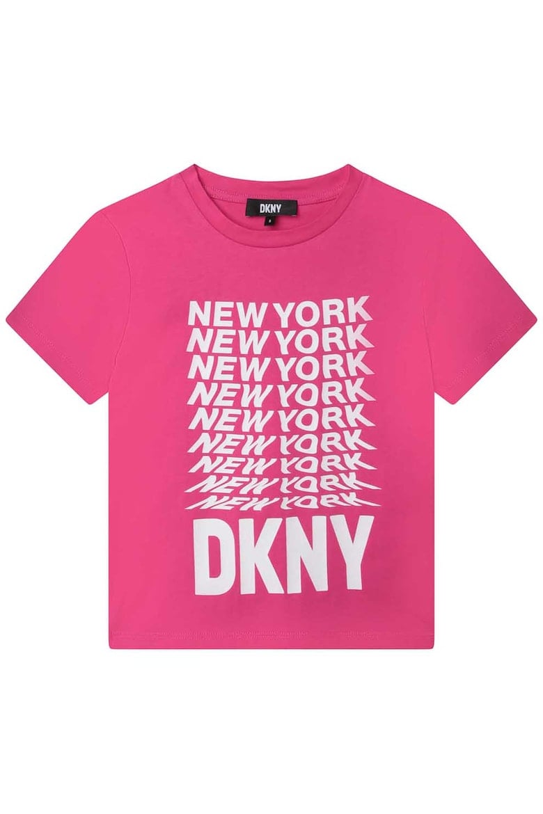 

Хлопковая футболка с контрастным принтом Dkny, белый