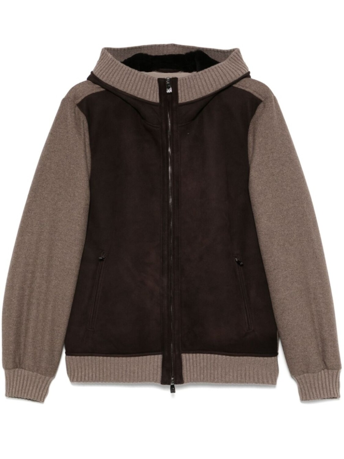 

Куртка из кожи с панелями Corneliani, коричневый