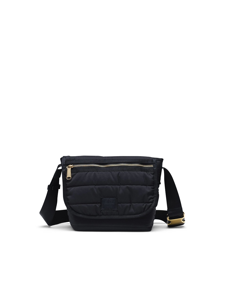 Черная женская сумка через плечо с мягкой подкладкой и клапаном на липучке Herschel, черный компактная сумка dji черно желтая для mini mini 2