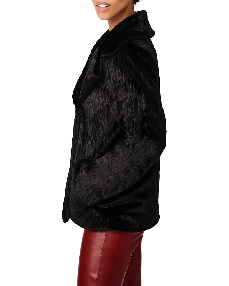 Куртка Bernardo Fashions Double-Breasted Faux Fur Jacket, черный