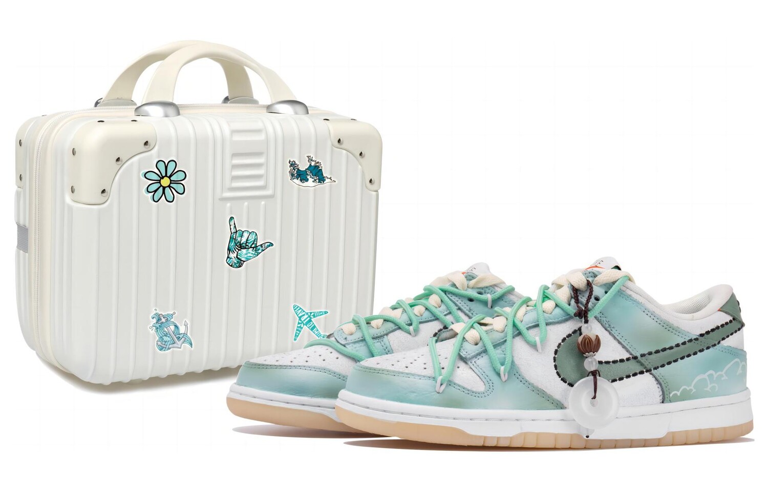

Кроссовки Nike Dunk Skateboarding Shoes Women's Low-top White/green, зеленый