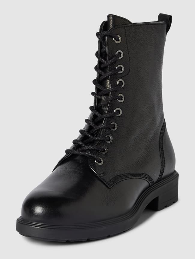 Кожаные ботинки со шнуровкой Tamaris, черный