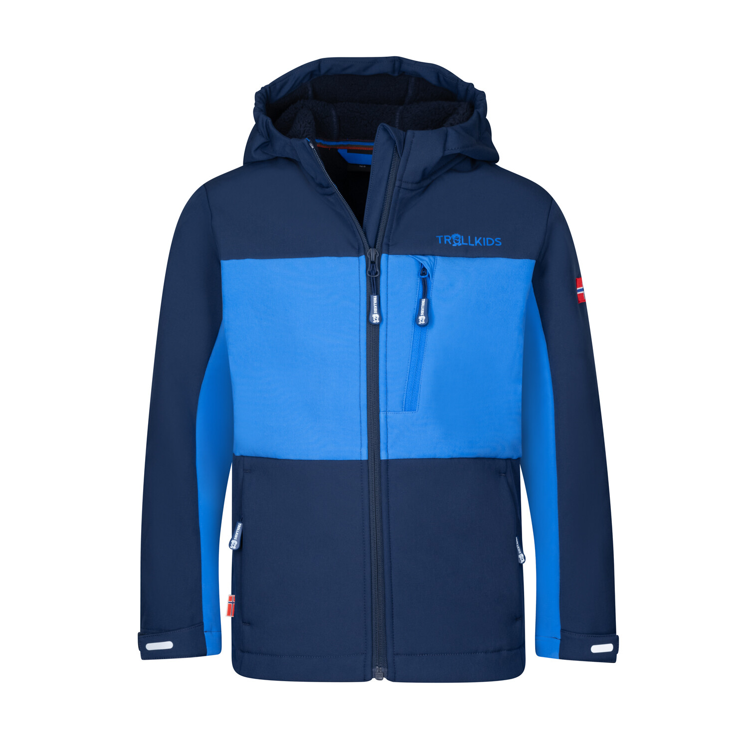 

Куртка софтшелл Trollkids Softshell Jacke Bergsfjord, цвет Marine/Mittelblau