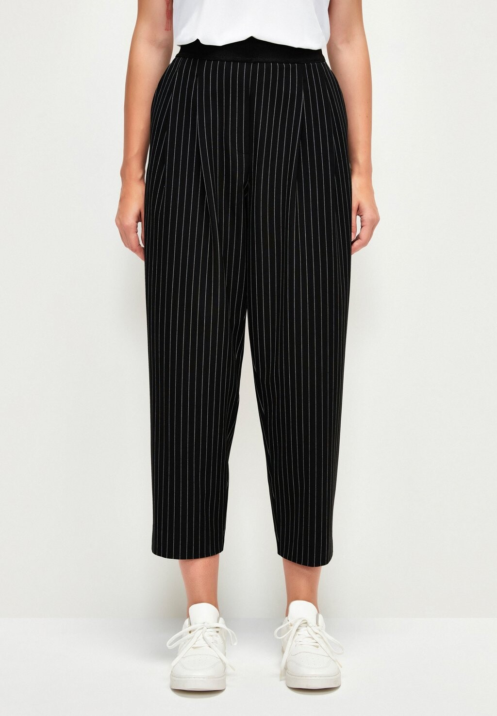 

Брюки Pleated With Elastic Waistband adL, цвет striped black