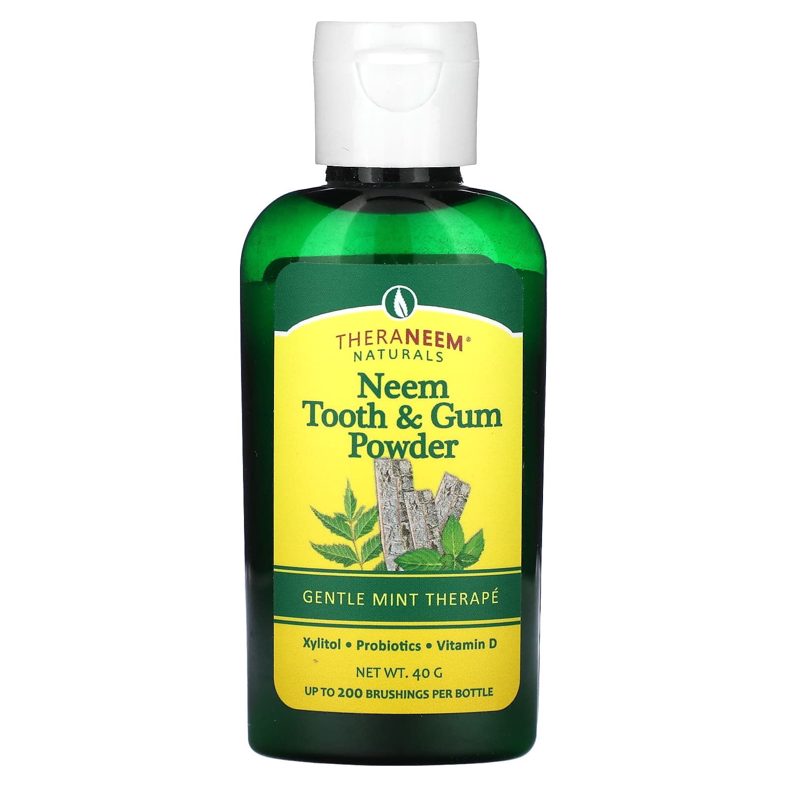 Organix South TheraNeem Naturals порошок для зубов и десен из нима нежная мятная терапия 40 г