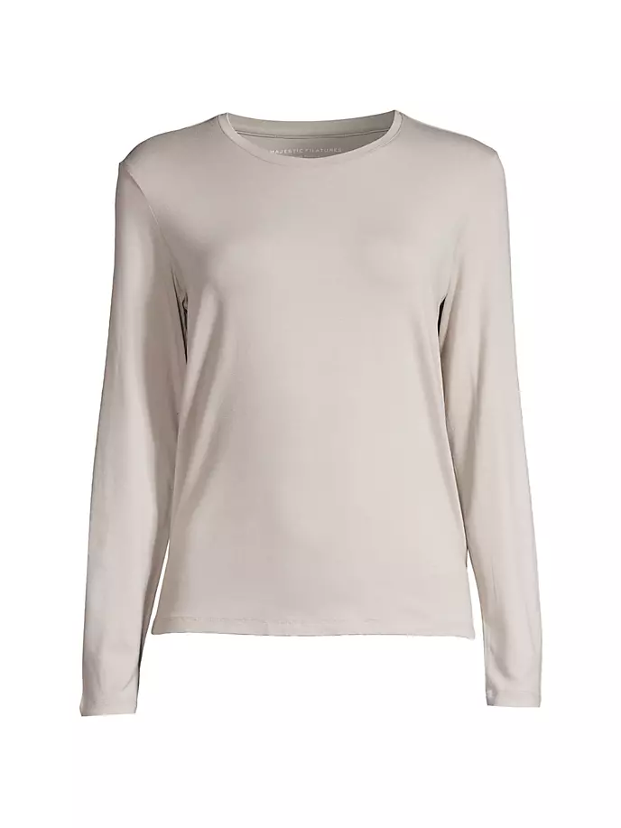 

Топ Soft Touch с круглым вырезом Majestic Filatures, цвет smoke