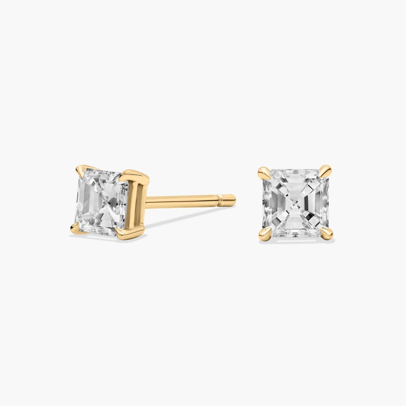 

Серьги-гвоздики с бриллиантами огранки Asscher из желтого золота 14 карат (1/2 карата Tw. - HI / SI1-SI2) Blue Nile