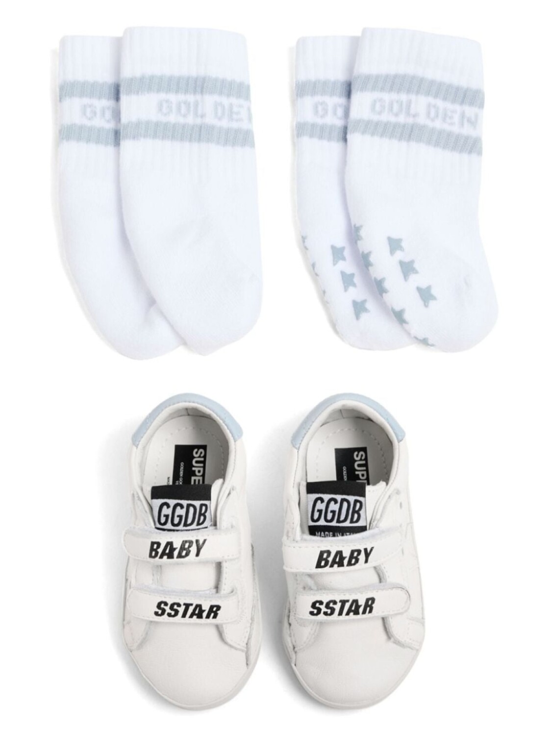 Комплект Sstar из кед и двух пар носков в стиле колор-блок Golden Goose, белый
