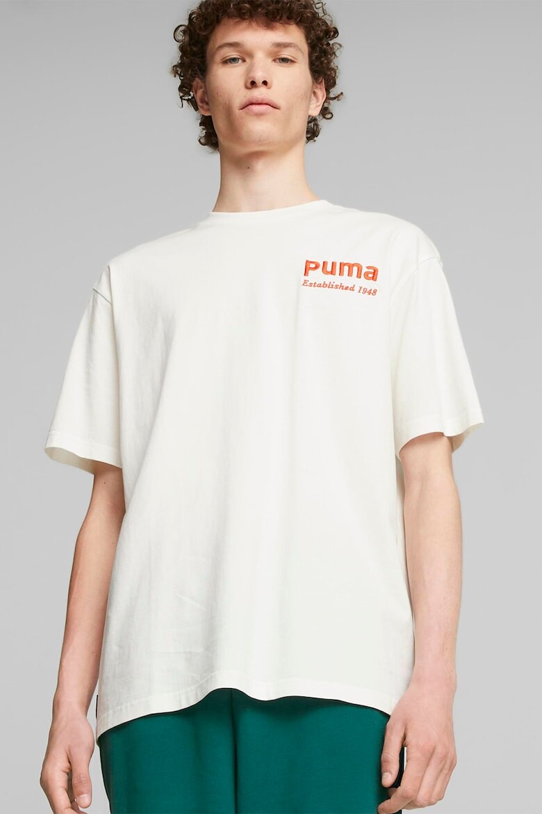 

Хлопковая футболка с вышитым логотипом Puma, белый