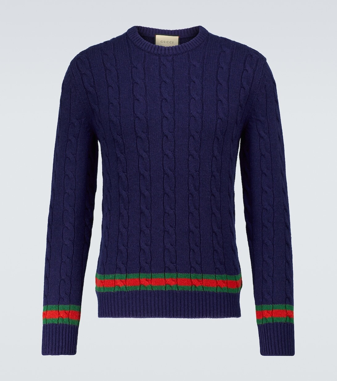 

Свитер с круглым вырезом фактурной вязки Gucci, синий