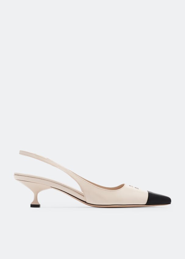 Туфли Miu Miu Patent Leather Slingback, бежевый