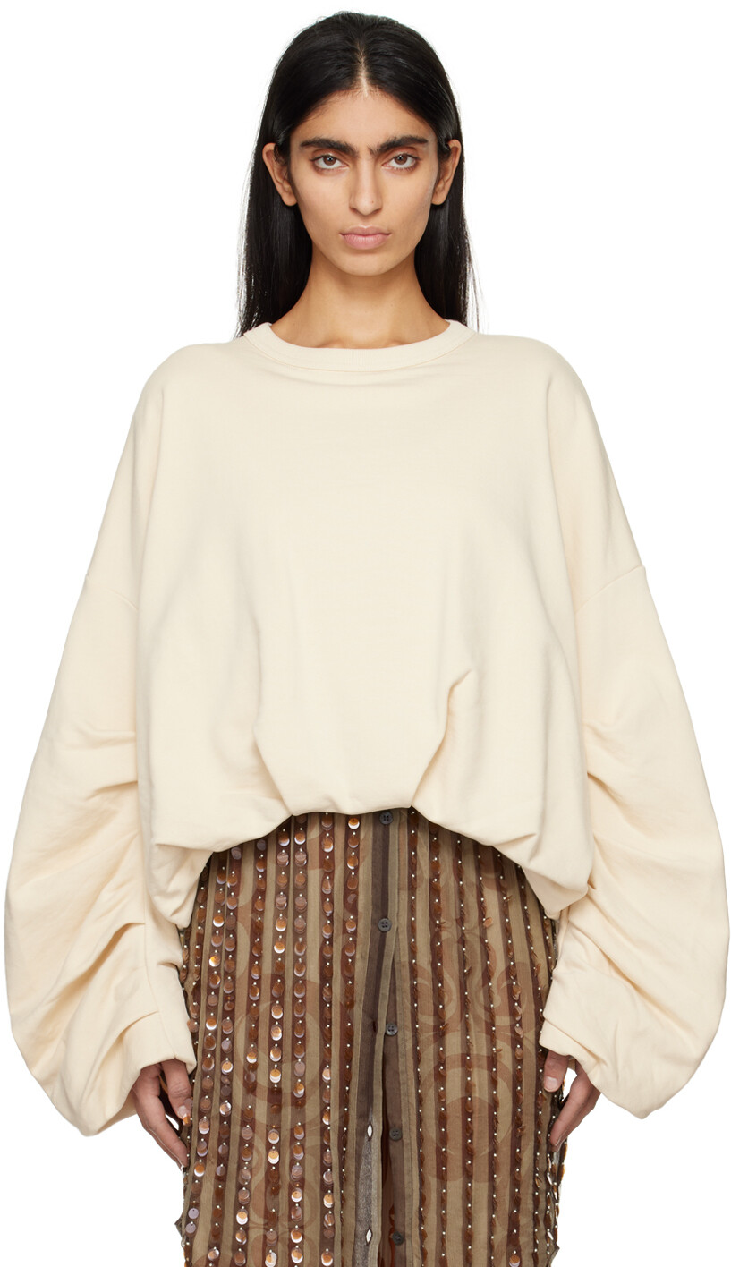 

Бежевый свитшот с драпировкой Dries Van Noten