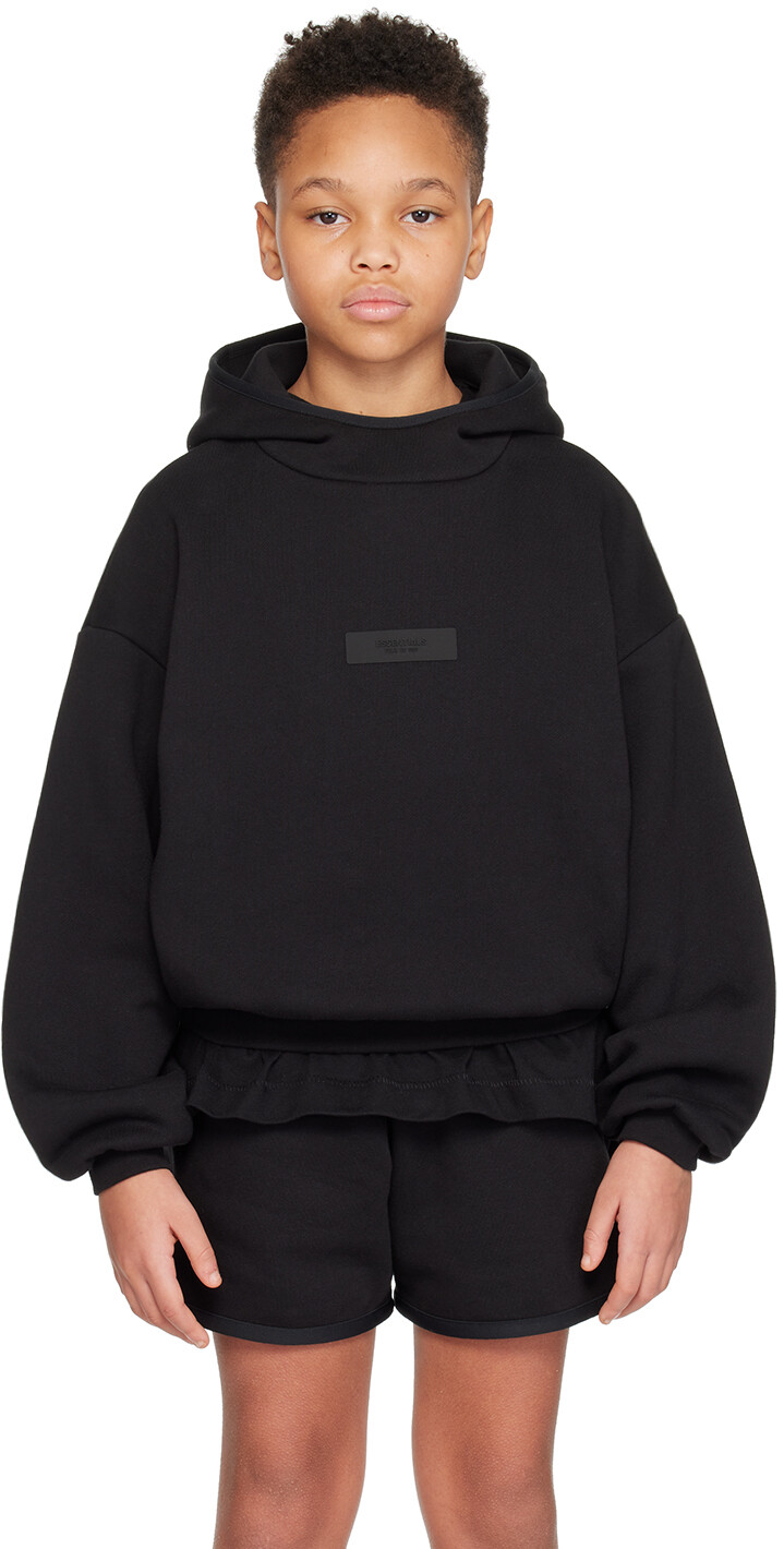 

Детская черная толстовка с нашивками Fear Of God Essentials