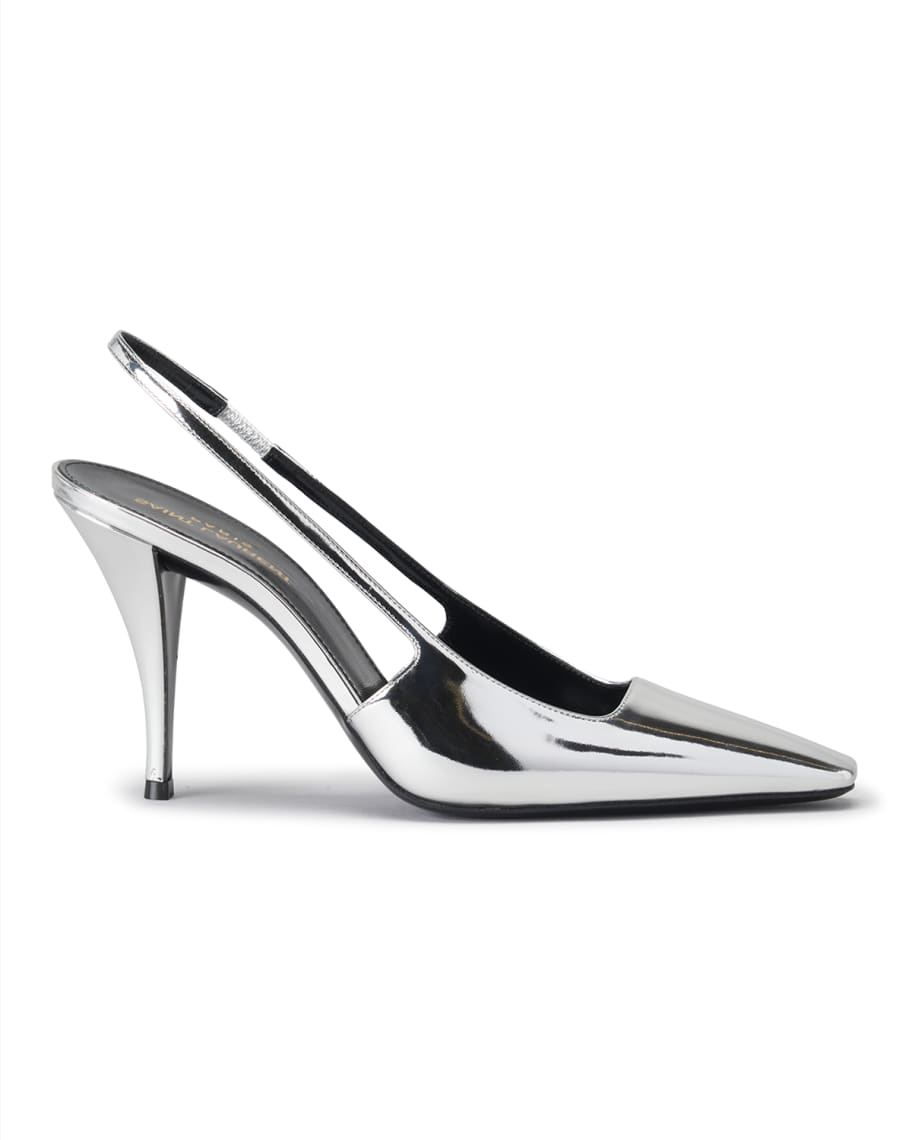 

Туфли-лодочки с ремешком на пятке Blade Metallic Saint Laurent