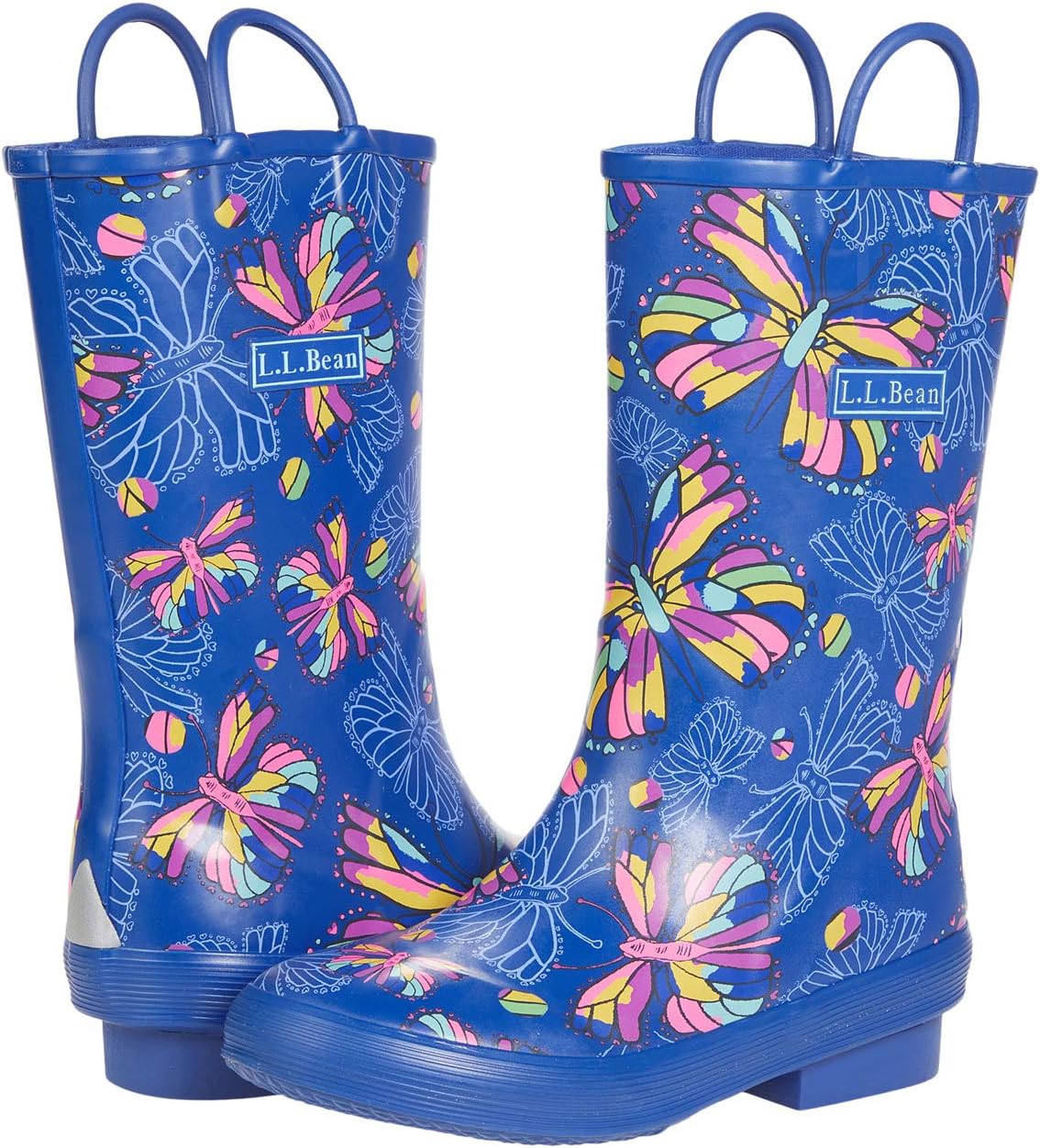 цена Резиновые сапоги Puddle Stompers Rain Boots Print L.L.Bean, цвет Night Sky Butterfly