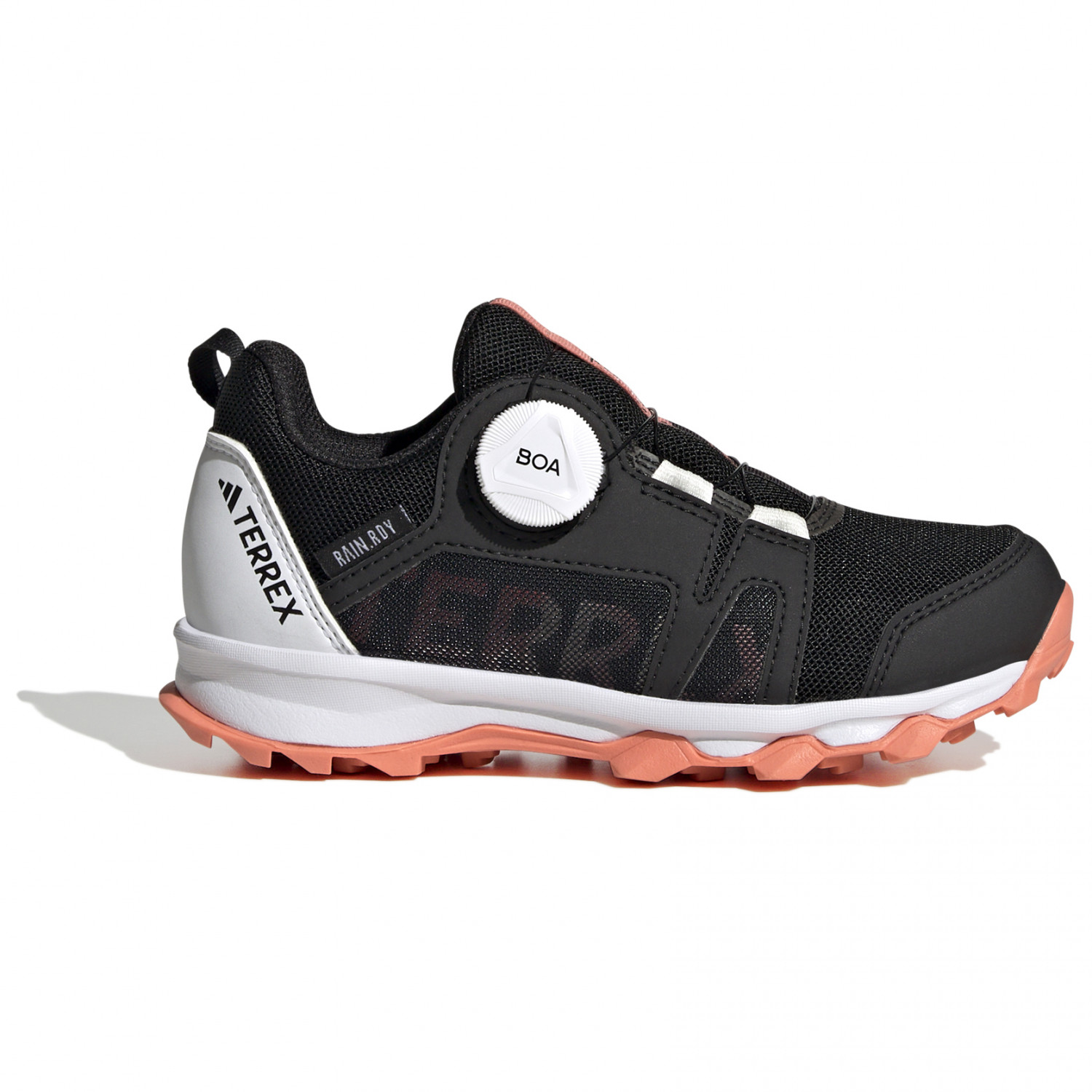 Мультиспортивная обувь Adidas Terrex Kid's Terrex Agravic BOA Rain Ready, цвет Core Black/Crystal White/Impact Orange