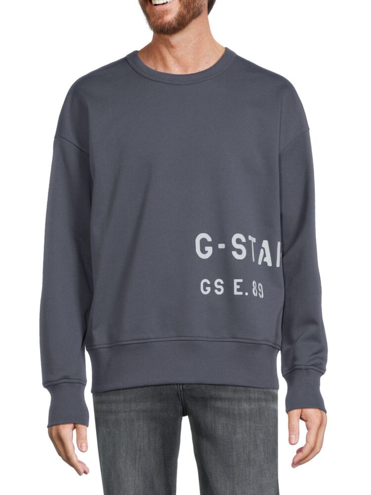 

Толстовка с заниженными плечами и графическим рисунком G-Star Raw, синий