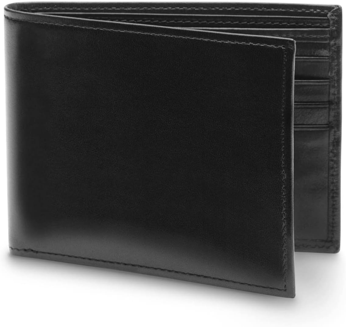 Классический кожаный кошелек Deluxe с 8 карманами Bosca, черный
