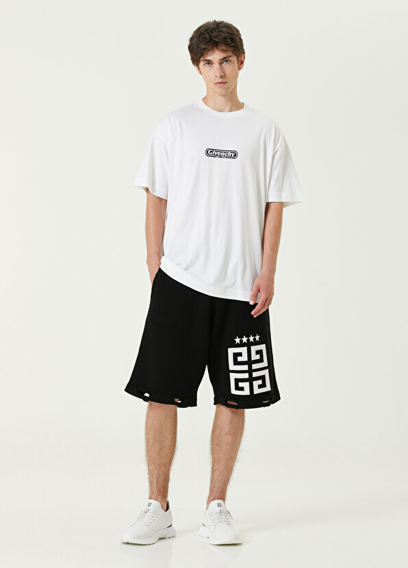 

Жаккардовые бермуды черного цвета с логотипом и потертостями Givenchy