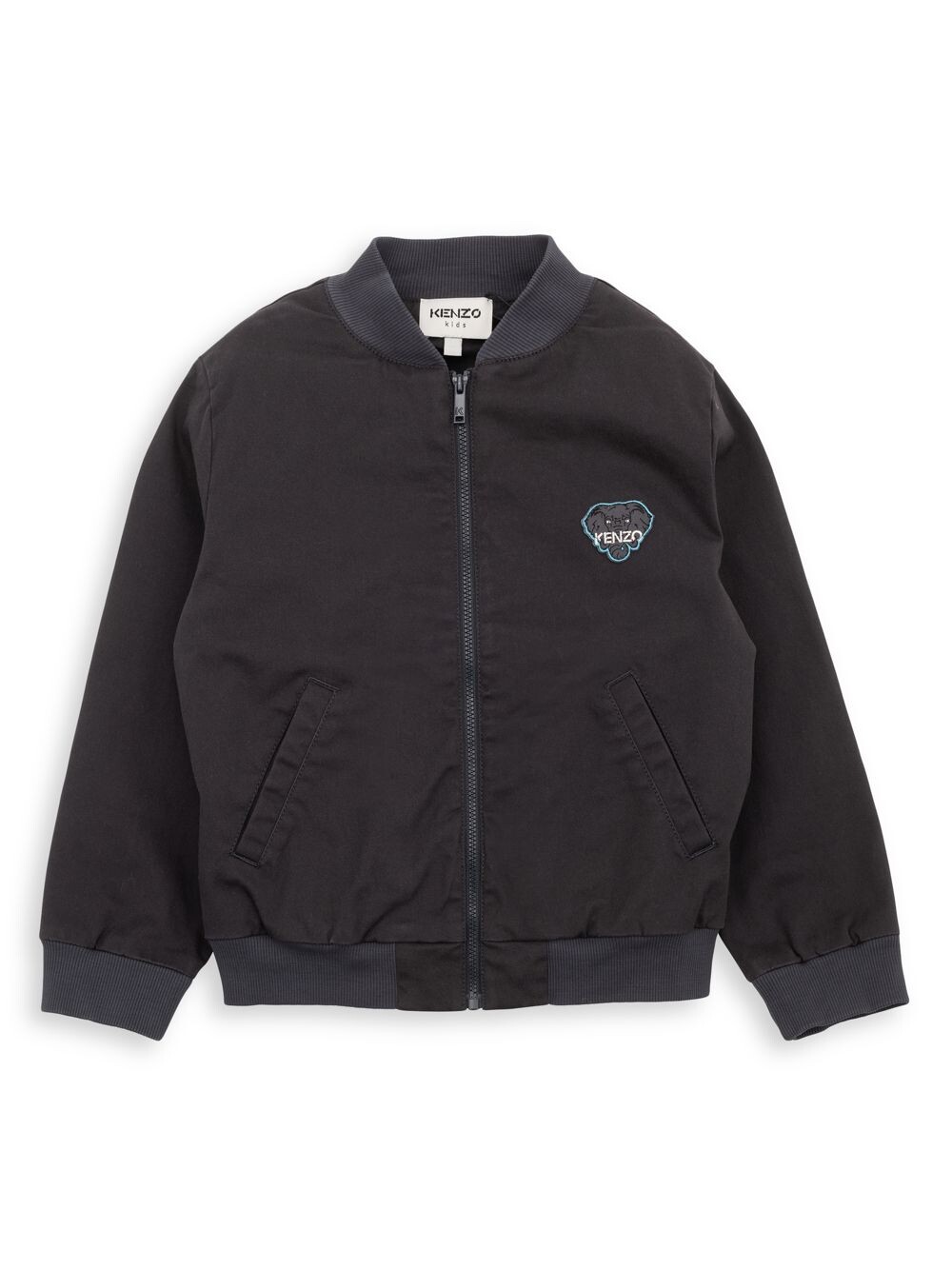 

Куртка Little Kid's & Kid's Logo из хлопкового твила с логотипом KENZO, серый
