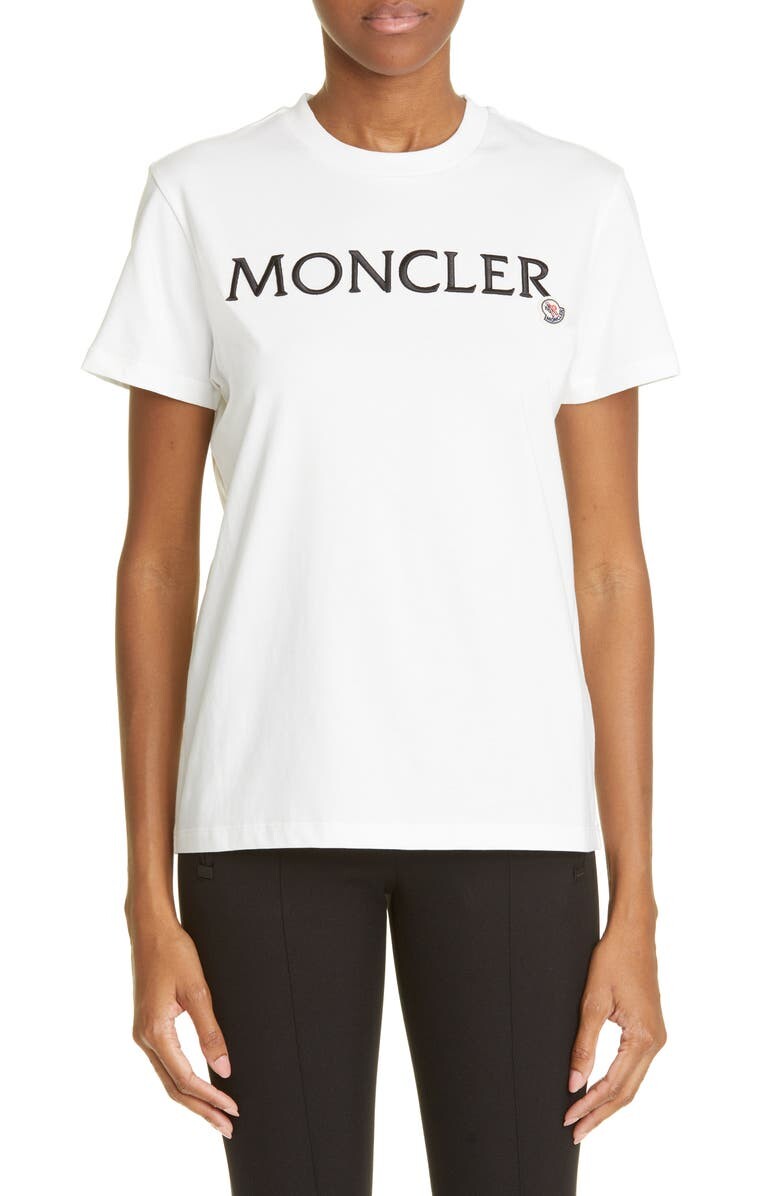 

футболка с вышитым логотипом MONCLER, белый