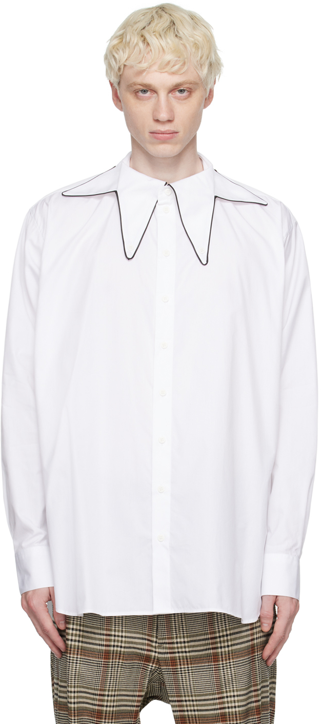 цена Charles Jeffrey LOVERBOY Белая рубашка со звездным воротником