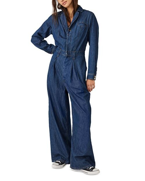 

Хлопковый комбинезон Franklin Tailored One Free People, цвет Blue