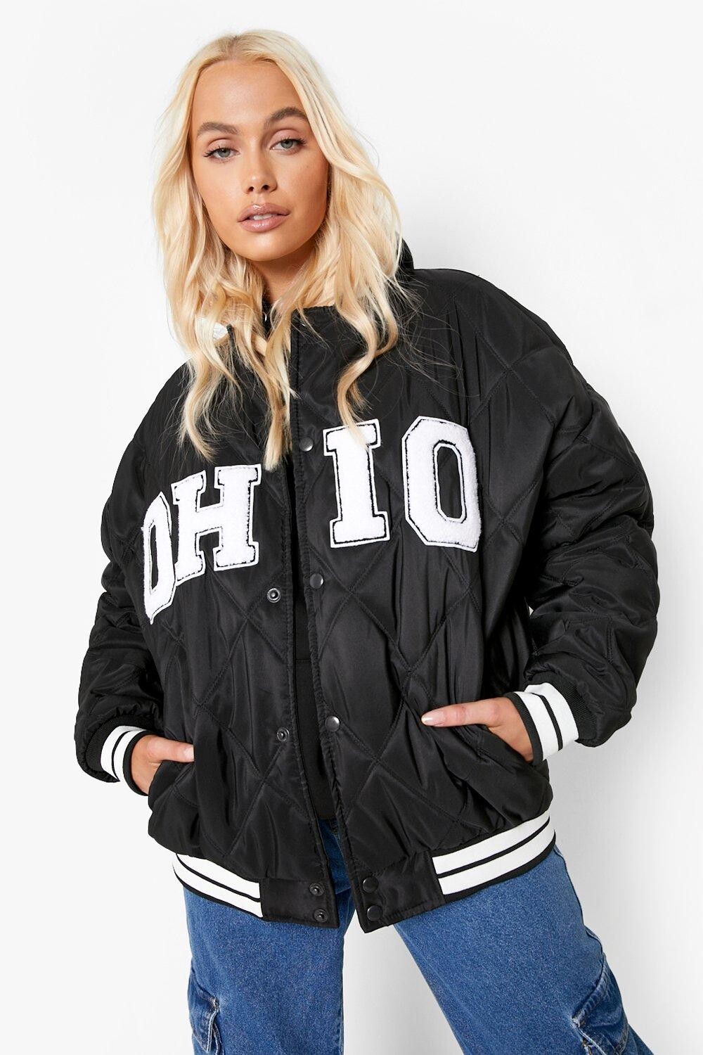 

Куртка-бомбер из нейлона оверсайз ohio Boohoo, черный