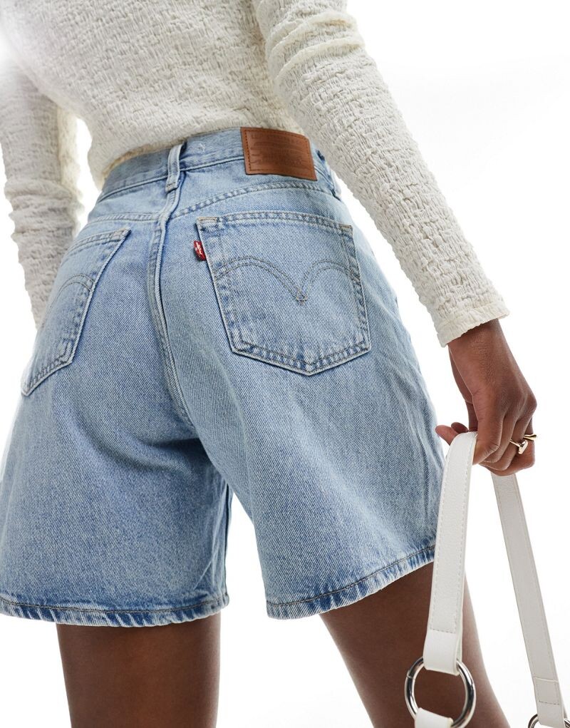 Levi's – голубые мешковатые джинсовые шорты с высокой талией
