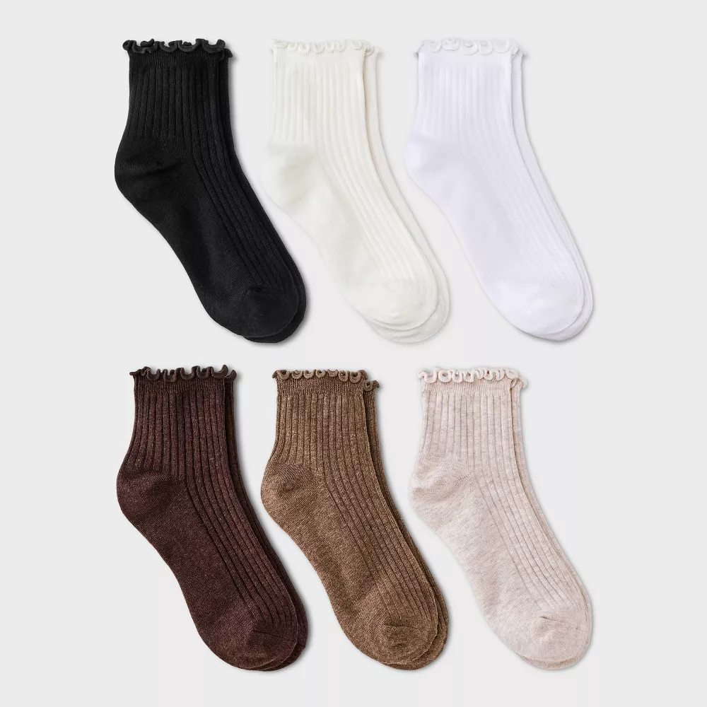 

Женские носки Lettuce Edge 6pk - A New Day, цвет Ivory/Tan/Black