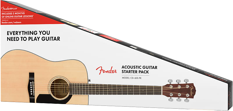 Акустическая гитара Fender CD-60S Acoustic Dreadnought Pack, Natural