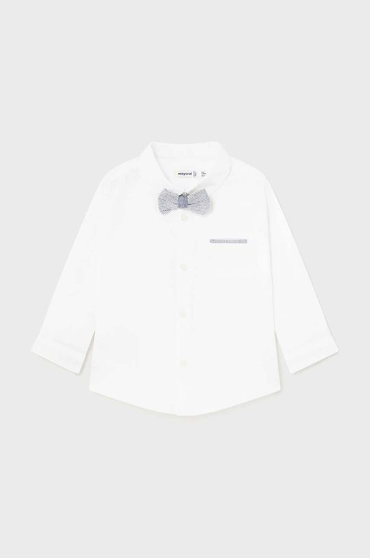 Рубашка из смесового льна для малышей Mayoral, белый цена и фото