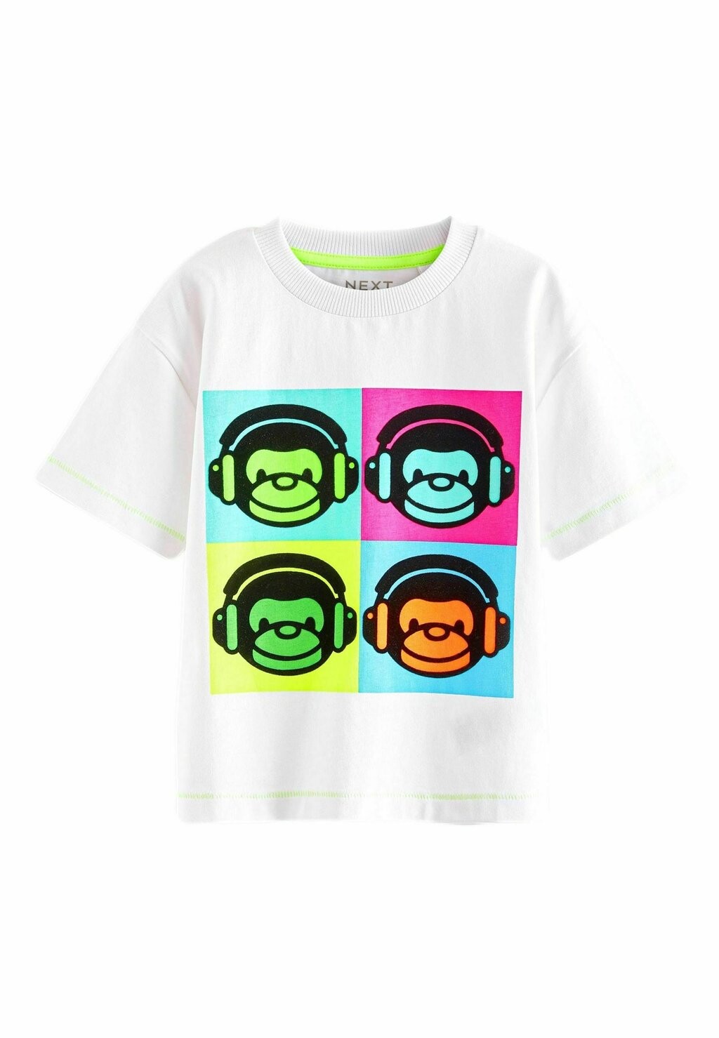 

Футболка с принтом SHORT SLEEVE CHARACTER Next, цвет white green