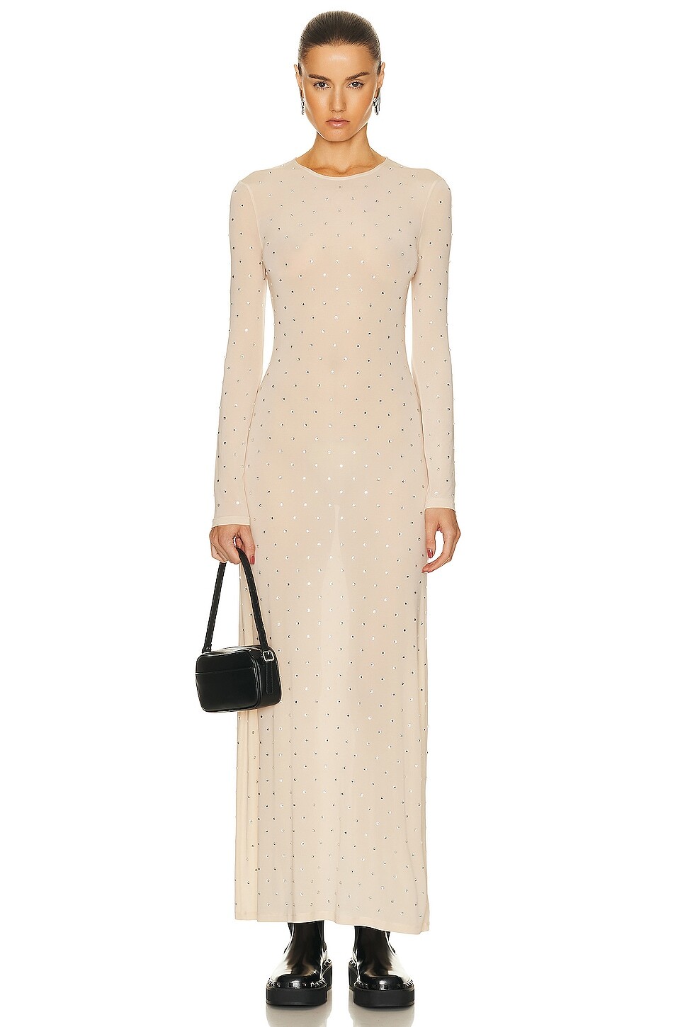 

Платье Rabanne Studded Long Sleeve, нюд
