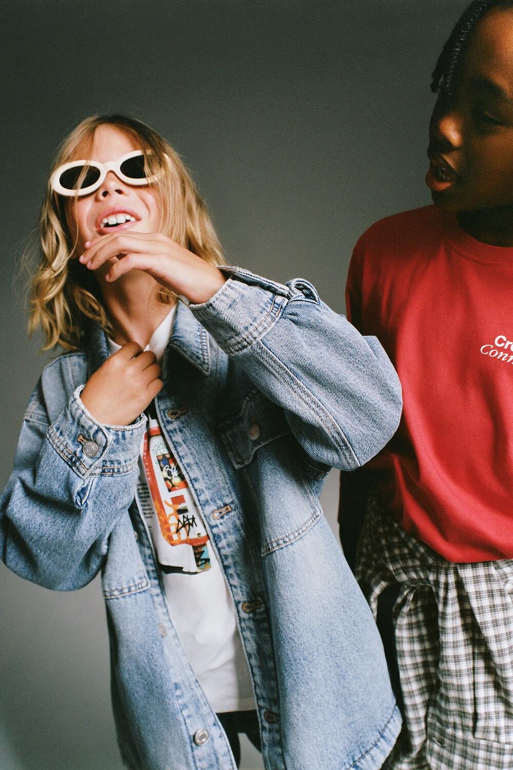 Джинсовая рубашка ZARA, синий