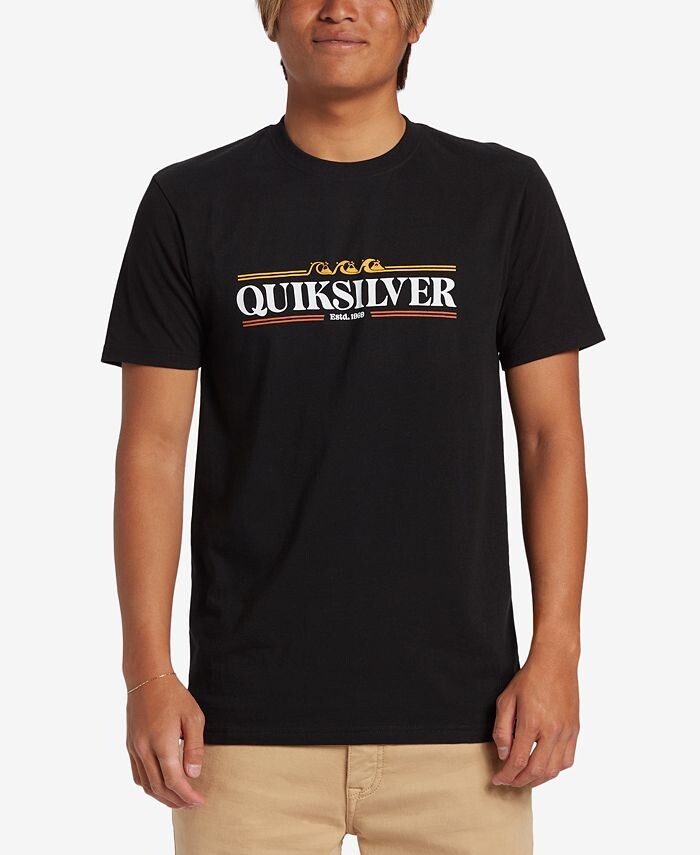 

Мужская футболка классического кроя с градиентными линиями Quiksilver, черный