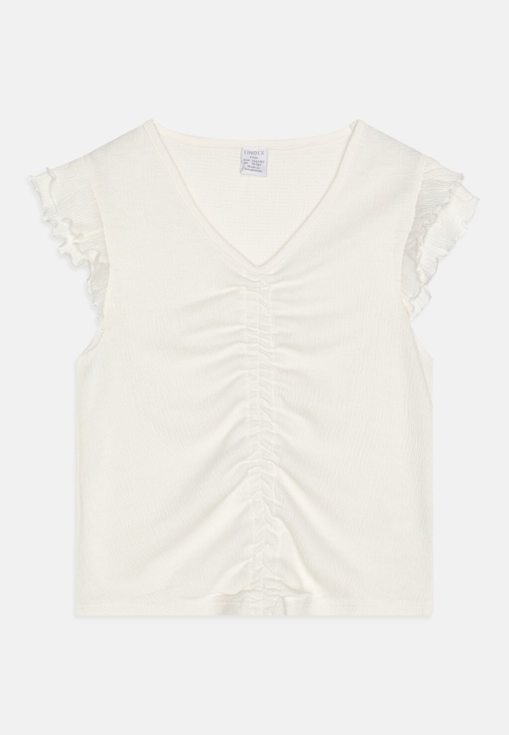 

Футболка с принтом DRAWSTRING FRILL SLEEVE Lindex, цвет off-white