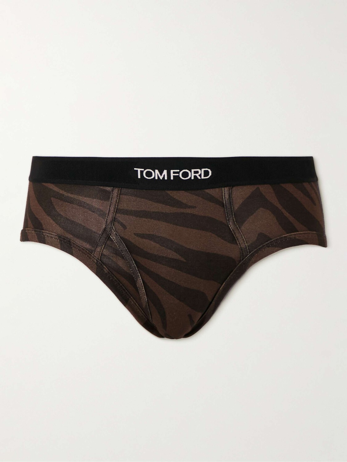 

Трусы из эластичного хлопкового джерси с зебровым принтом TOM FORD, коричневый