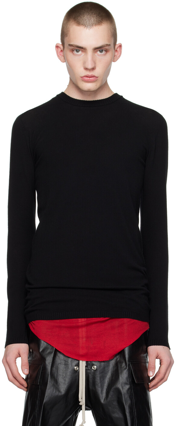

Черный байкерский свитер Rick Owens, цвет Black