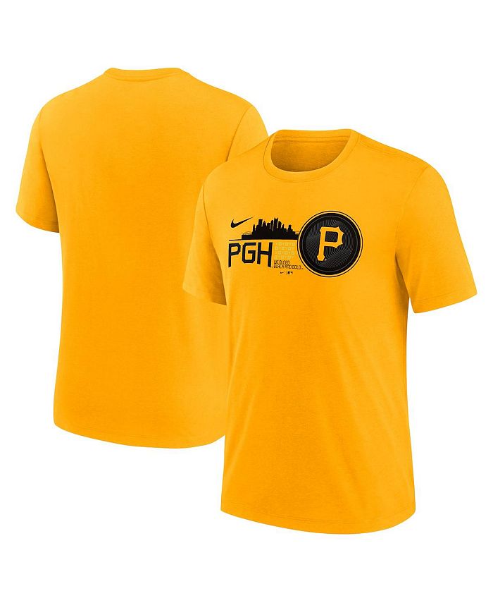 

Мужская золотая футболка Pittsburgh Pirates 2023 City Connect Tri-Blend Nike, золото